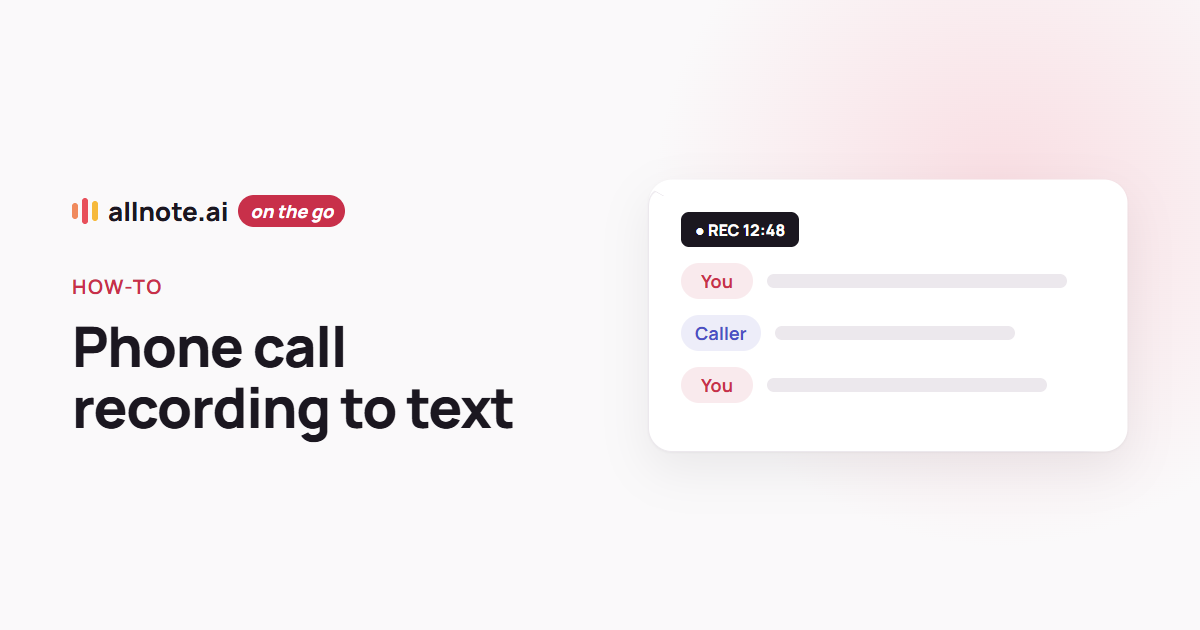 A phone call recording turned into a transcript with two named speakers